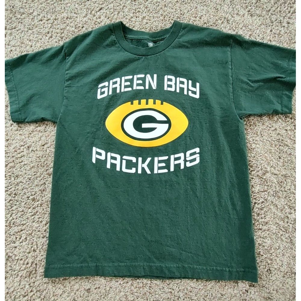 NFL Team Green Bay Packers Logo Dri Tek Shirt Boys Size XL‎ Football NFL